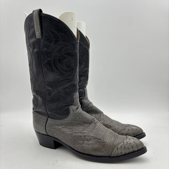 Vintage Dan Post Exotic Ostrich Western Boots Snip Toe Men\'s 11 D main image 13